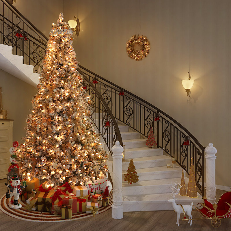 The Holiday Aisle® Lighted Artificial Spruce Christmas Tree & Reviews